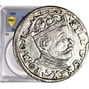 Stefan Batory, Trojak 1583, Wilno, pod popiersiem Leliwa, piękny