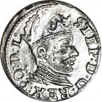 RR-, Stefan Batory, Trojak 1585, Riga, mint, double cross