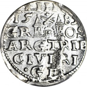 Stefan Batory, Trojak 1585, Riga, beautiful