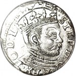 R-, Stefan Batory, Trojak 1585, Riga, großer Kopf, selten, Münze