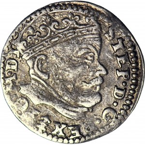 Stefan Batory, Trojak 1585, Vilnius, stemma della Prussia sotto il busto