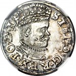 Stefan Batory, Trojak 1586, Riga, malá hlava, krásna