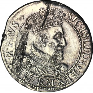 R-, Sigismondo III Vasa, Ort 1618, Danzica, croce, S-B dalle zampe di leone, bella