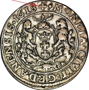 R-, Sigismondo III Vasa, Ort 1618, Danzica, croce bifronte, S-B da zampe di leone