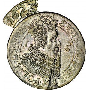 R-, Sigismondo III Vasa, Ort 1623 Danzica PR, DOPPIA DATA, R3