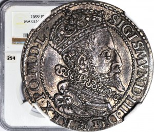 R-, Sigismondo III Vasa, Sixpence 1599, Malbork, testa grande, rara, coniazione