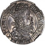 R-, Sigismondo III Vasa, Sixpence 1599, Malbork, testa grande, rara, coniazione