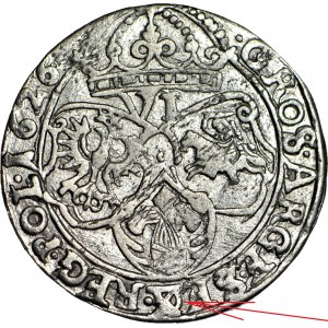 RR-, Zygmunt III Waza, Szóstak 1626, Kraków, przebite SEG na SEX w legendzie