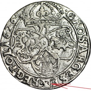 RR-, Sigismund III Vasa, Sixpence 1626, Cracow, pierced SEG on SEX in legend