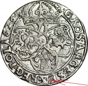 RR-, Zygmunt III Waza, Szóstak 1626, Kraków, przebite SEG na SEX w legendzie