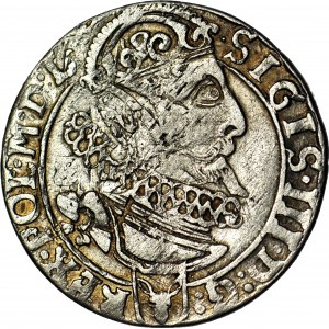 RR-, Sigismondo III Vasa, Sixpence 1626, Cracovia, PO(O)L trafitto in legenda