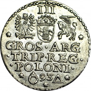 Sigismund III. Vasa, Trojak 1593, Malbork, gemünzt