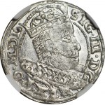 R-, Sigismondo III Vasa, penny 1606, dritto trojak