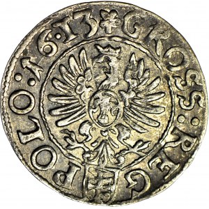 Sigismondo III Vasa, Grosz 1613 Cracovia, data .16.13, bella