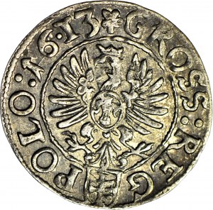 Zygmunt III Waza, Grosz 1613 Kraków, data .16.13, piękny