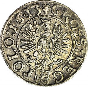 Sigismondo III Vasa, Grosz 1613 Cracovia, data .16.13, bella