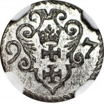Žigmund III Vasa, denár 1597, Gdansk, mincovňa, vzácny