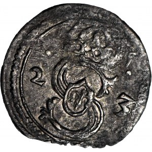 RR-, Zygmunt III Waza, Denar Łobżenica 1623, 2 arabska (zamiast Z)