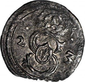 RR-, Sigismondo III Vasa, denario Łobżenica 1623, 2 arabo (invece di Z)