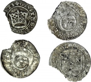 Z. III Vasa Half-penny 1617, Jagiellonian Half-penny 1521 + 2 pcs. Germany, set of 4 pcs.