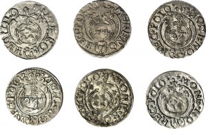 6-teiliger Satz, Sigismund III Vasa, Halbspuren 1620-1626, schön