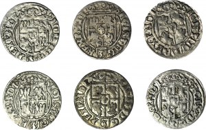 6-teiliger Satz, Sigismund III Vasa, Halbspuren 1620-1626, schön