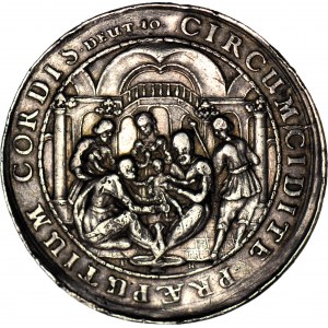 RR-, Gdaňsk, křestní medaile kolem roku 1640, stříbro, 46 mm, Jan Höhn starší