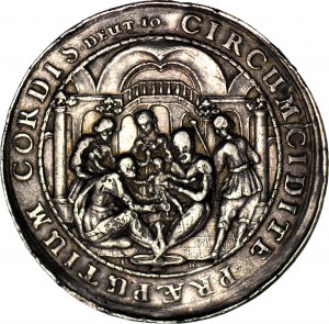 RR-, Gdansk, krstná medaila okolo roku 1640, striebro, 46 mm, Jan Höhn starší