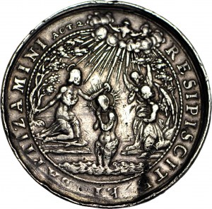RR-, Gdansk, Baptismal medal circa 1640, silver, 46mm, Jan Höhn the elder