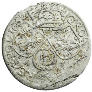 John II Casimir, Sixpence 1662 AT, Cracow, one border