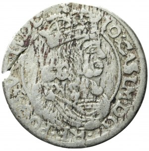 Jan II Kazimír, šestipence 1662 AT, Krakov, jeden okraj