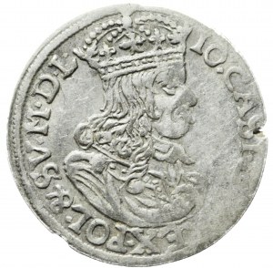 John Casimir, Sixpence 1663 AT, Cracow, uncircumscribed, rare