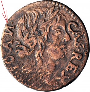 RR-, John Casimir, Crown shilling 1660, Ujazdów, reversed N in IOAN