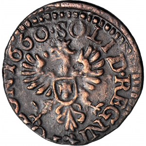 John Casimir, Crown Shilling 1660, Ujazdów, großer Kopf, schön