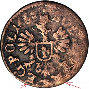 RR-, Jan Kazimierz, Shilling de la Couronne 1661, Cracovie, SOLIDVS