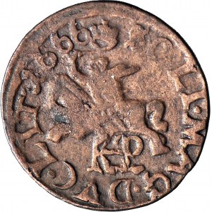 RR-, Ján II Kazimír, litovský šiling 1666, Malbork DVC, bez bodiek v dátume