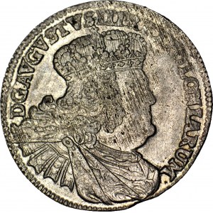 August III Sas, dvouzlotý (8 grošů) 1753, lesklý