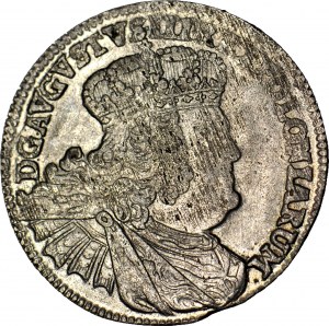 August III Sas, Zwei-Zloty (8 Groszy) 1753, glänzend
