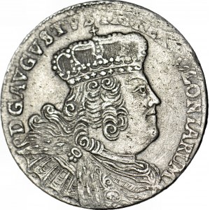 August III Sas, Ort 1754, duża głowa.