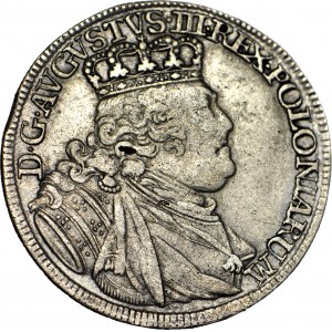 R- August III Sas, Ort 1755 LC (místo EC), Lipsko, vzácné