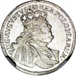 Augustus III. Sachsen, Sixpence 1754, Leipzig, selten