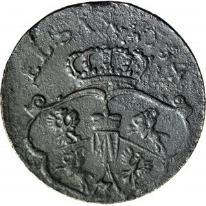 RR-, August III Sas, Penny 1754 - číslo 3, anomální