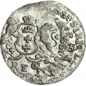 RR-, August III Sas, Trojak 1763, Gdansk, DESTRUKT - dvojitá razba