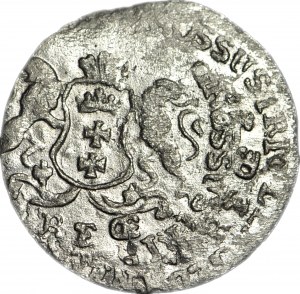 RR-, August III Sas, Trojak 1763, Gdansk, DESTRUKT - double minting