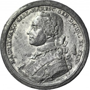 Kurlandia, Maurycy Saski, duży 55mm. medal pośmiertny 1750
