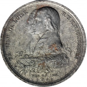 R-, Slezsko, Prusko, Fridrich Vilém, Medaile 1798, Návštěva dolu v Tarnowských Horách, odlitek ze železa z železáren v Bialogonu