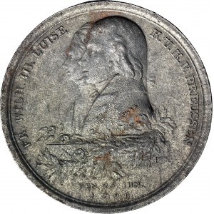 R-, Sliezsko, Prusko, Fridrich Viliam, medaila 1798, Návšteva bane v Tarnowských Góroch, odliatok zo železa z Bialogonských železiarní