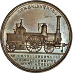 Medaglia ferroviaria 1851 Locomotiva Borsig (Borsig nato a Breslau), Kurlich, bronzo 37 mm, zecca