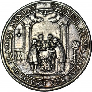 RR-, Slezsko, křestní medaile, 2. pol. 17. stol., 41 mm, J. Buchheim, vzácně se vyskytující