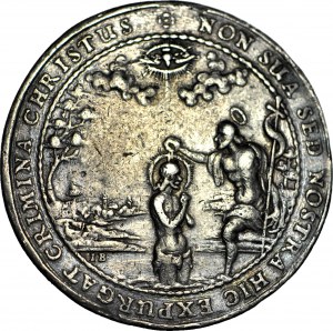 RR-, Schlesien, Taufmedaille, 2. Hälfte 17. Jahrhundert, 41mm, J. Buchheim, b. selten